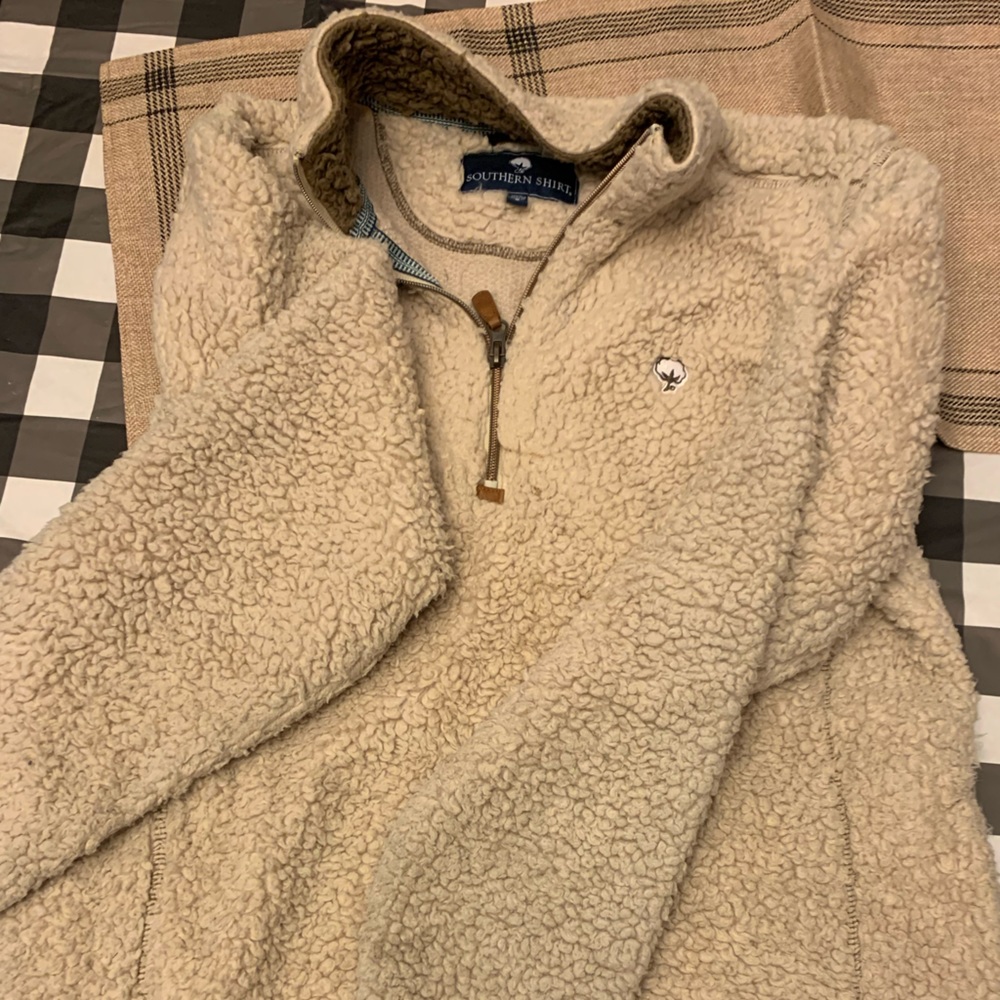 Sherpa Pullover with Pockets in Oyster by The Southern Shirt Co.